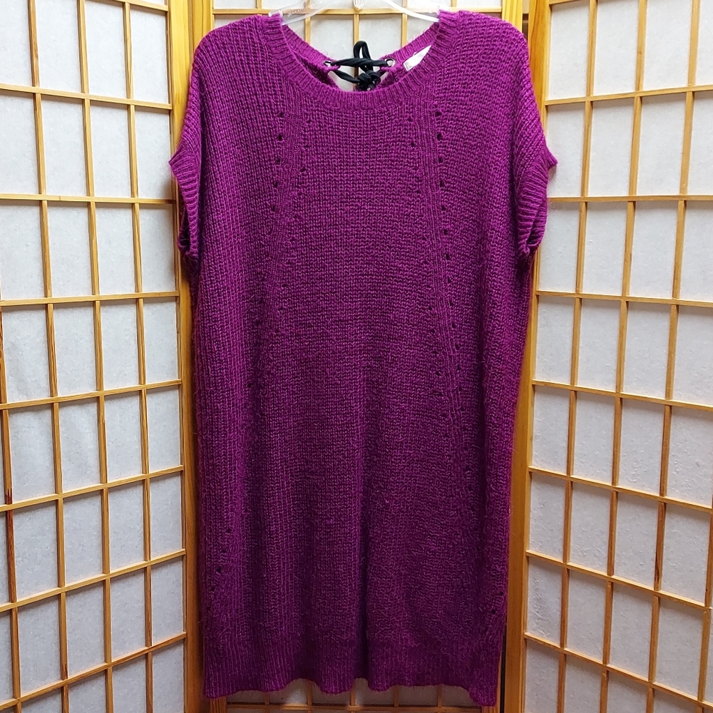 🔮 See U Soon soft plum knit sweater dress women's M-XL